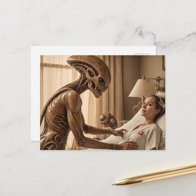 Postal Enfermera Alien (Anverso/Reverso In Situ)