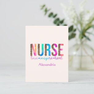 Postal Enfermera - Amor, Inspire, curación
