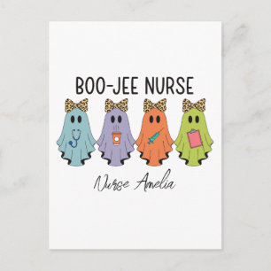 Postal Enfermera Boo-Jee Halloween Fantasma Nombre Person