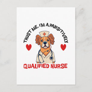Postal Enfermera Calificada Pawsitivamente