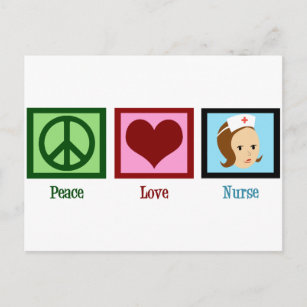 Postal Enfermera de amor de la paz