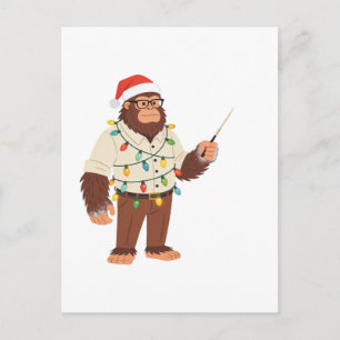 Postal Enfermera de Bigfoot Sasquatch Navidad Enfermería