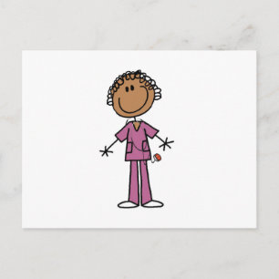 Postal Enfermera de figura de palo femenina afroamericana