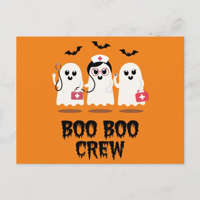 Postal Enfermera de Halloween, enfermera fantasma (Anverso)