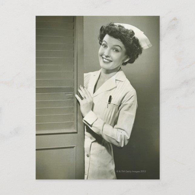 Postal Enfermera de Peeping (Anverso)