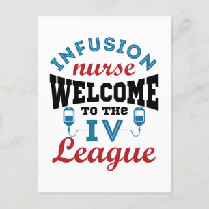 Postal Enfermera de perfusión Bienvenidos a la Liga I.V.