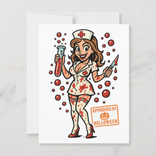 Postal Enfermera de Pin-Up de Halloween - Personalizado e