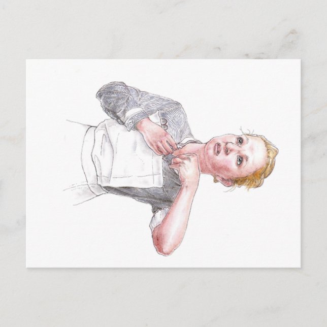 Postal Enfermera del hospital de Middlesex que se viste (Anverso)