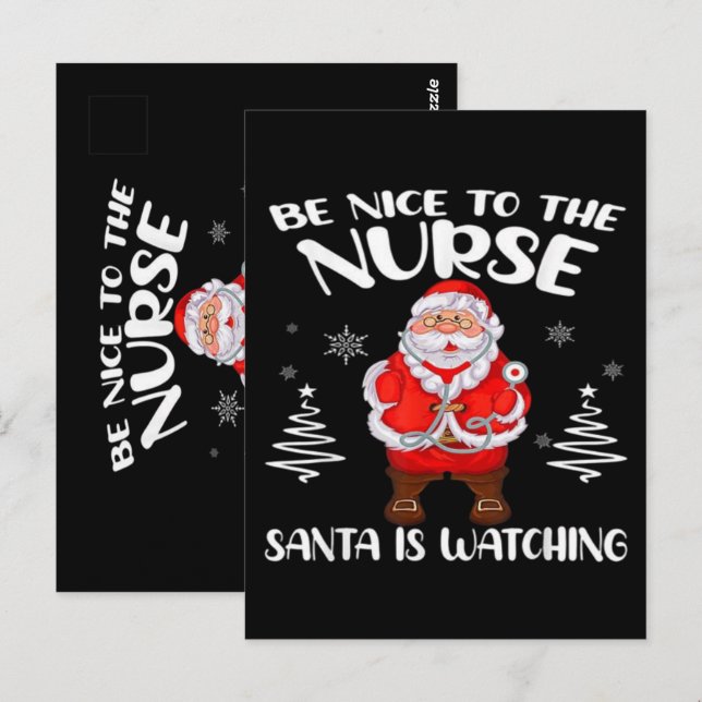 Postal Enfermera del Santa Claus (Anverso / Reverso)