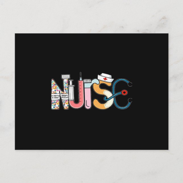 Postal Enfermera divertida (Anverso)