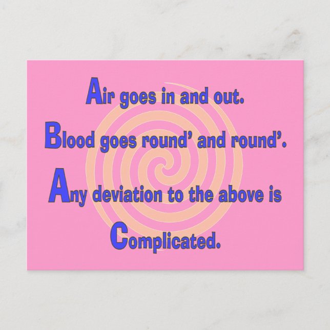 Postal Enfermera divertida o regalos respiratorios de la (Anverso)