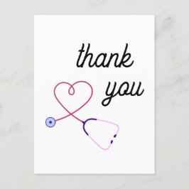 Postal enfermera estetoscopio cuidado del corazón