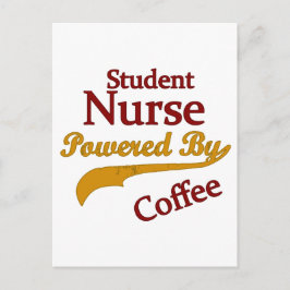 Postal Enfermera estudiantil impulsada por el café