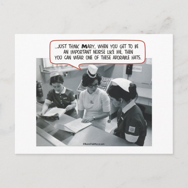 Postal Enfermera importante - Gorra adorable (Anverso)