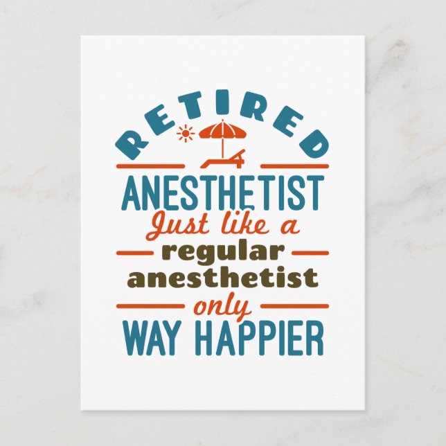 Postal Enfermera jubilada anestesista CRNA muy feliz (Anverso)