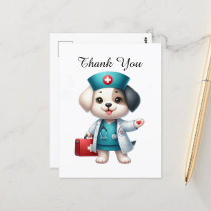 Postal Enfermera linda gracias perro