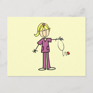 Postal Enfermera Rubia Figura Palote Femenina