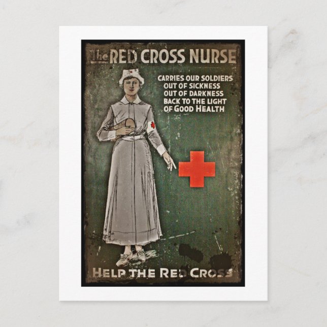 Postal Enfermera solicitando donaciones WWI (Anverso)