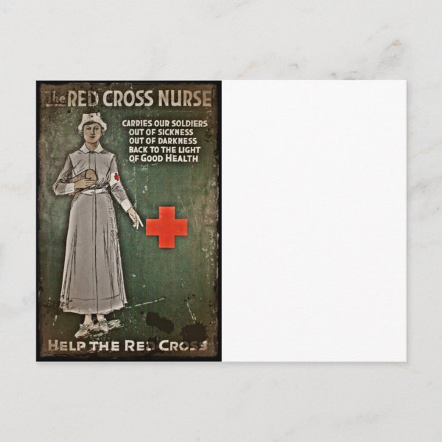 Postal Enfermera solicitando donaciones WWI (Anverso)