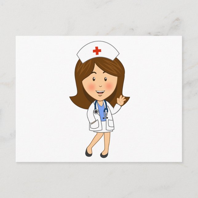 Postal Enfermeras Personalizados tradicionales ondulando (Anverso)