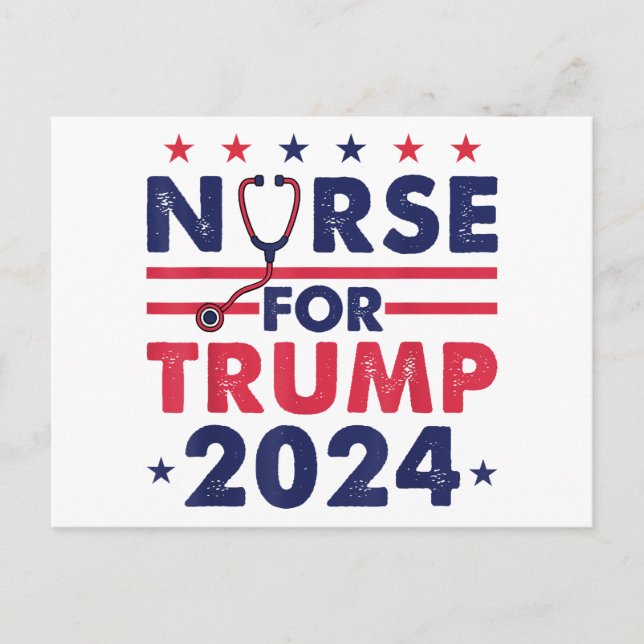 Postal Enfermeras Retro Para Trump 2024 La Bandera Estrel (Anverso)