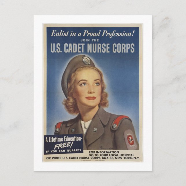 Postal Enfermeras Vintage Cadet (Anverso)