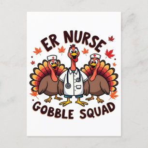Postal ENFERMERÍA de Acción de Gracias de la Enfermera Go