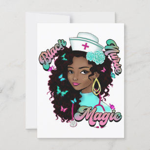 Postal Enfermería de la mujer melanina de enfermeras de e