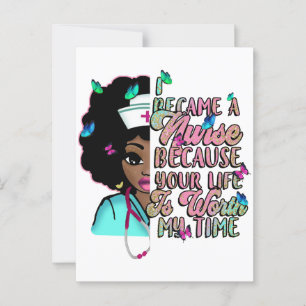 Postal Enfermería de la mujer melanina de enfermeras de e