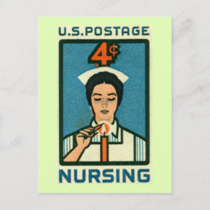 Postal Enfermería Profesión Vintage