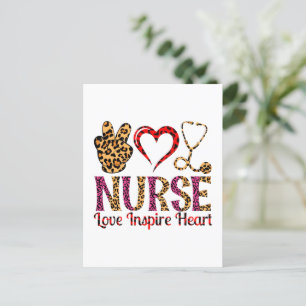 Postal Enfermero Amor Inspira Corazón - Enfermera Motivac