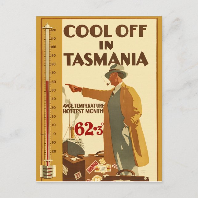 Postal Enfriarse en Tasmania (Anverso)