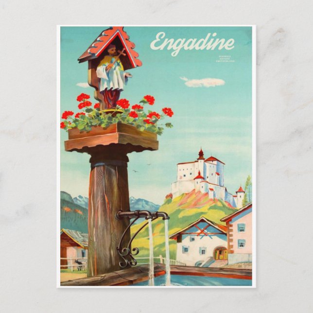 Postal Engadine, City Spring, Switzerland (Anverso)