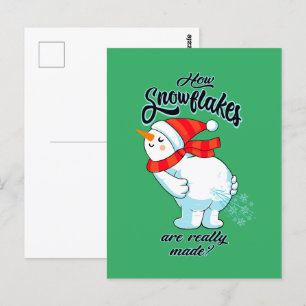 Postal Engañando a Snowman cómo se hacen realmente las co