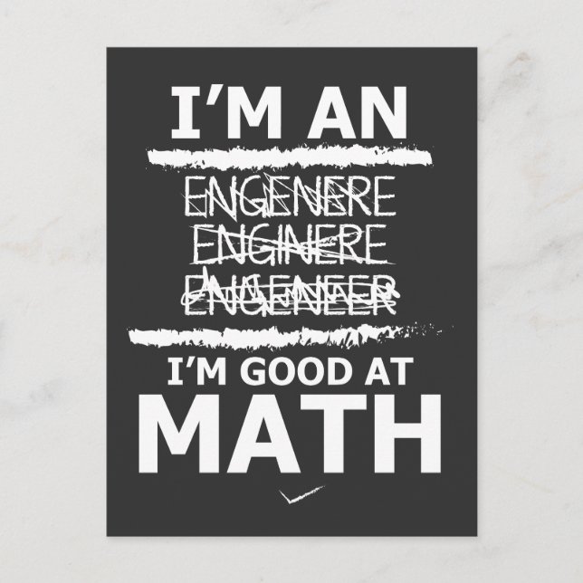 Postal Enginere Engeneer Good In Math Shirt Engineer Gift (Anverso)