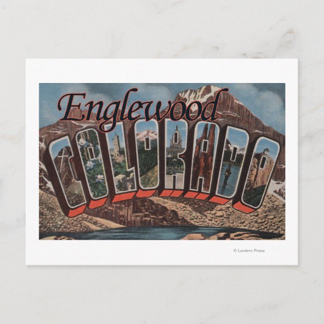 Postal Englewood, Colorado - Grandes Escenas de letras (Anverso)
