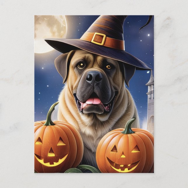 Postal Englische Dogge Mastiff Halloween  (Anverso)