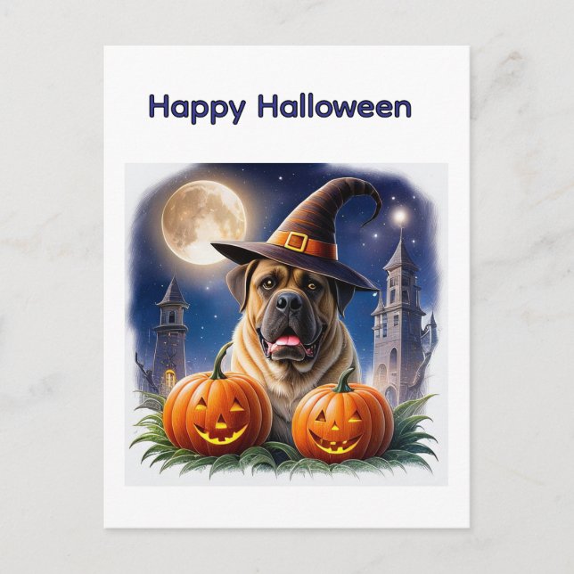 Postal Englische Dogge Mastiff Halloween  (Anverso)
