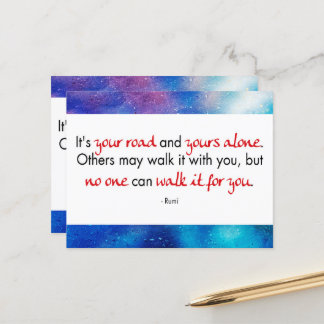 Postal Englisches Zitat von Rumi - Es ist Ihre Straße Mit