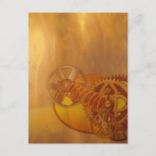 Postal engranajes de vapor arte mecánica diseño