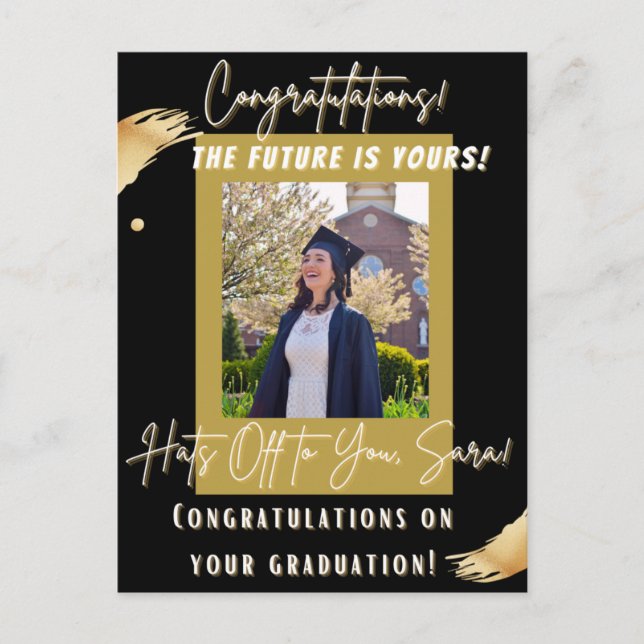 Postal ¡Enhorabuena! ¡El futuro es tuyo! GRADUADO (Anverso)