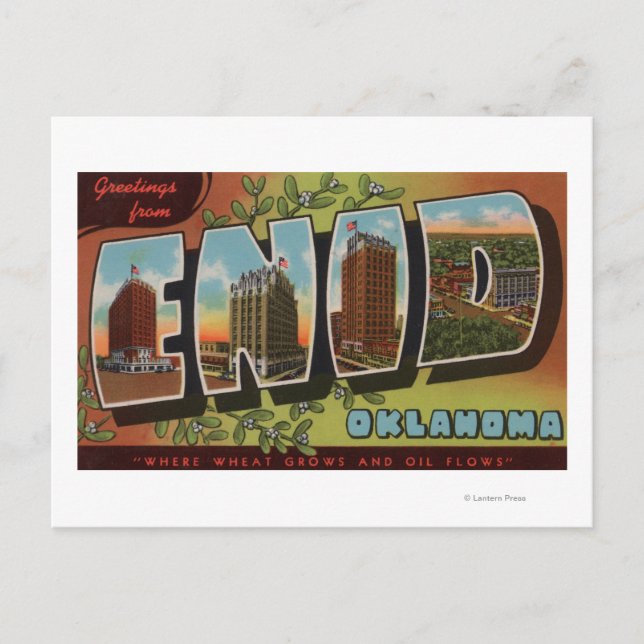 Postal Enid, OklahomaEscenas de letras grandesEnid, OK (Anverso)