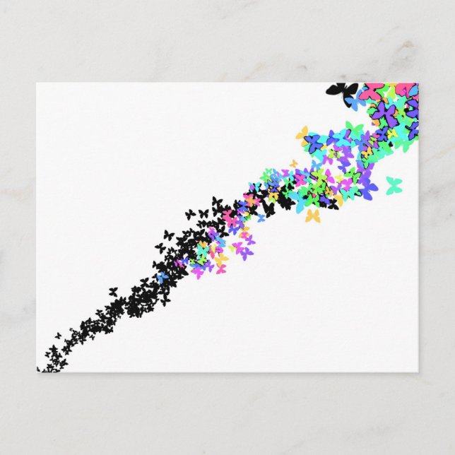 Postal Enjambre de mariposa (Anverso)