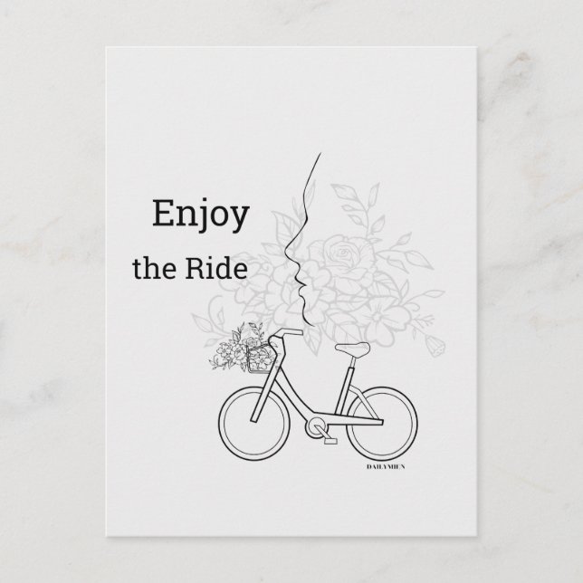 Postal  Enjoy the Ride: Minimalist DAILYMIEN Postcard  (Anverso)
