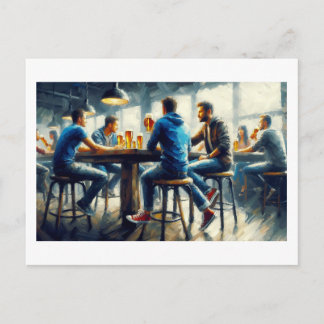 Postal Enjoying Drinks At A Bar, 