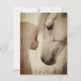 Postal Enlace inocente – Arte de niño y caballo