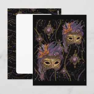 POSTAL ENMASCARADA VENECIA ARTE     