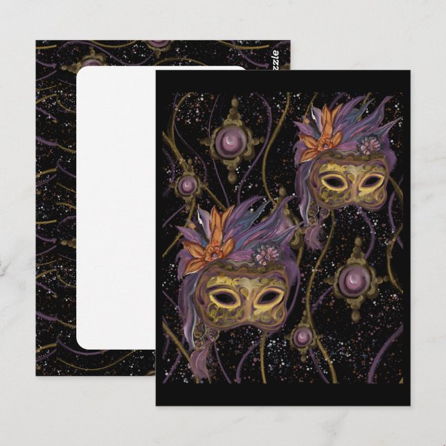 POSTAL ENMASCARADA VENECIA ARTE      (Anverso / Reverso)