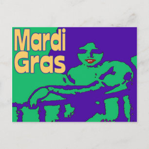 Postal Enmascaramiento de Mardi Gras