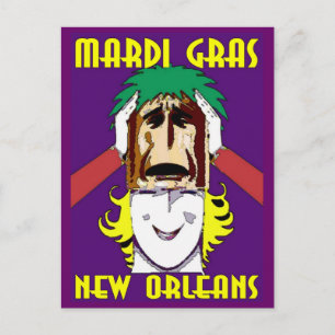 Postal Enmascaramiento de Mardi Gras